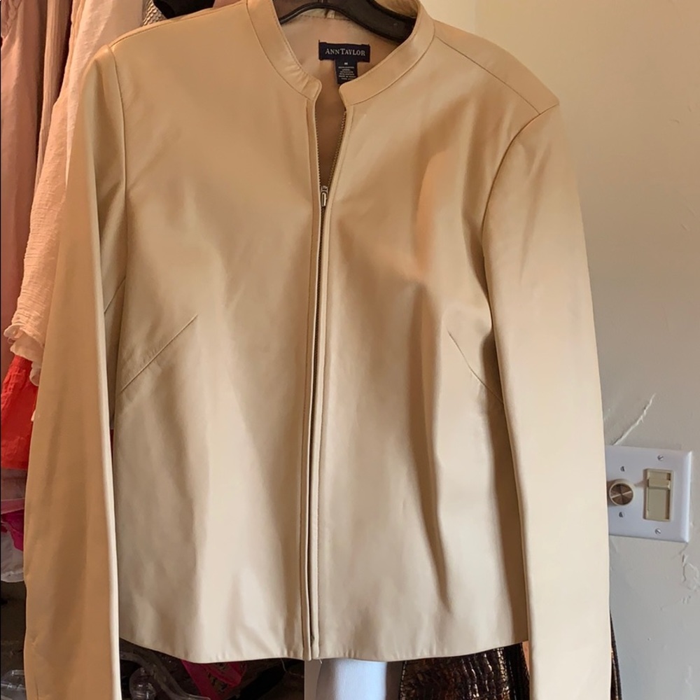 Gorgeous leather cream Jacket
